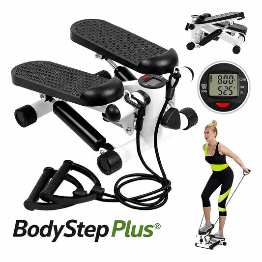 PROMO SEGUNDA 💪 BodyStep Plus®️ – Mini Escaladora Fitness con Contador Digital y Ligas De Resistencia 📈