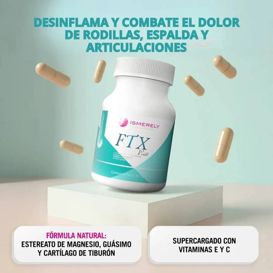 3ra Pieza FTX Plus (30 tomas)® - Suplemento Alimenticio Natural Desinflama y Combate el Dolor de Rodillas, Espalda y Articulaciones - DOWN