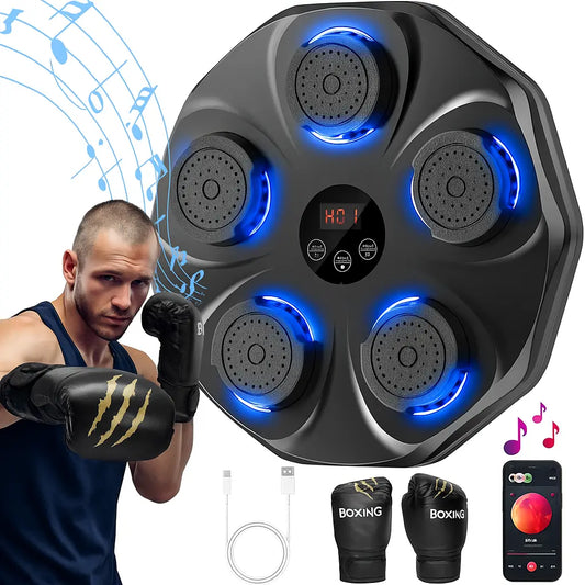 IronHit® - Maquina De Boxeo Con Bocina Bluetooth Y Juegos De Entrenamiento
